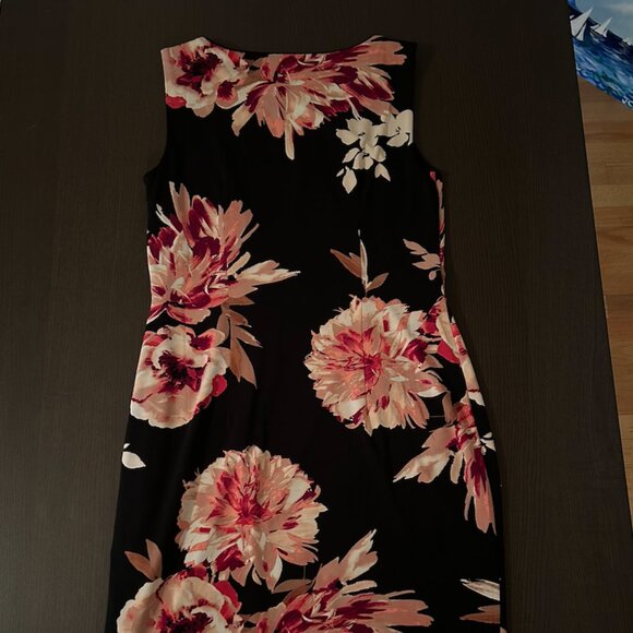 White House Black Market Black/Pink Floral Dress - Picture 7 of 8